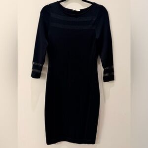 Calvin Klein Black Sheath Dress with Subtle Stripe Details - Women